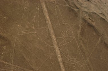Nazca Çölü 'ndeki çizimler, Nazca çizgileri (Nazca çizgileri) - Peru. Yüksek kalite fotoğraf