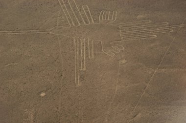 Nazca Çölü 'ndeki çizimler, Nazca çizgileri (Nazca çizgileri) - Peru. Yüksek kalite fotoğraf