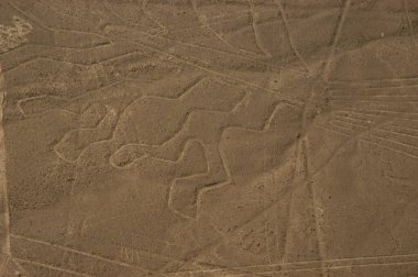 Nazca Çölü 'ndeki çizimler, Nazca çizgileri (Nazca çizgileri) - Peru. Yüksek kalite fotoğraf