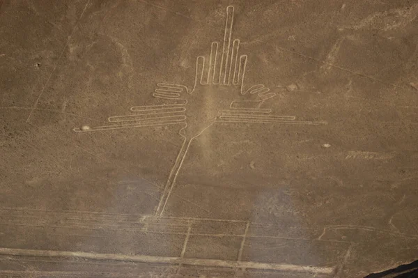 Tekeningen Nazca Lijnen Lineas Nazca Woestijn Van Nazca Peru Hoge — Stockfoto