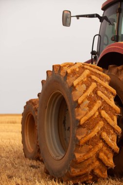 Patates tarlasında çalışan hasat makinesini birleştirin. Patates topluyorum. Tarım konsepti Yüksek kaliteli fotoğraf