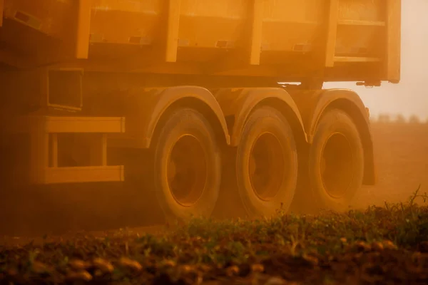 Combine Harvester Working Potato Field Harvesting Potatoes Agriculture Concept High — Foto de Stock