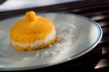  Brazilian Stuffed Tapioca crepes. Flatbread made from cassava. Food background. High quality photo