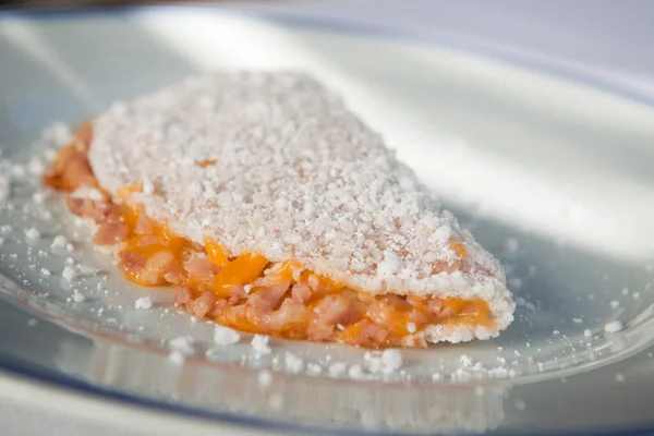  Brazilian Stuffed Tapioca crepes. Flatbread made from cassava. Food background. High quality photo