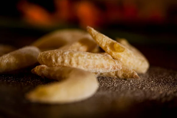 Fancy Brazilian Tapioca Chips Flatbread Made Cassava Food Background High — Photo