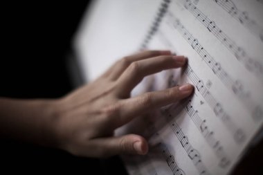 image of music class key. children learning music. musical notes. High quality photo