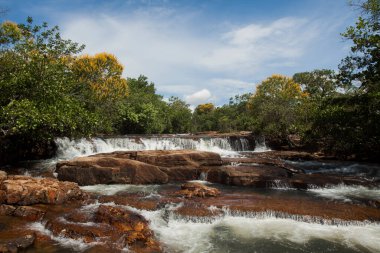 Amazingly beautiful waterfall and body fo water in central Brazil. High quality photo