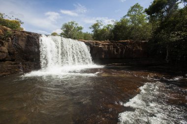 Amazingly beautiful waterfall and body fo water in central Brazil. High quality photo