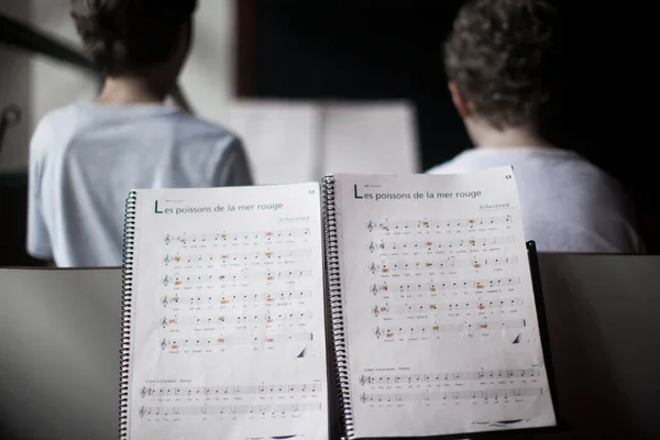 Image Music Class Key Children Learning Music Musical Notes High — Fotografia de Stock