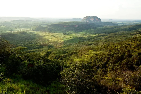 Panoramic Chapada Dos Guimaraes Plateau Guimaraes Mato Grosso Brazil High — Stok fotoğraf