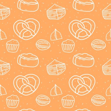 Klasik tarzda Doodle stili vektör hamur işi. Yaratıcı gıda konsepti. Tatlı yemek. Doodle vektör çizimi. Basit bir ikon. Vektör düz tasarım. Satır sanatı.