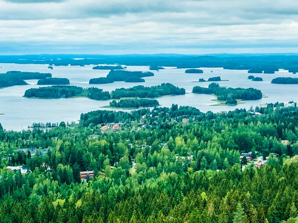 핀란드의 호수들이 있는 풍경 — 스톡 사진