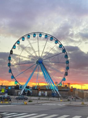 A Big Ferris Wheel at Sundown in the Harbour of Helsinki, Finland