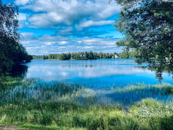 핀란드에 호수와 숲 이 있는 풍경 — 스톡 사진