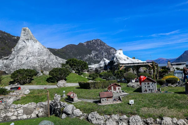 Melide Switzerland April 2022 Swiss Miniatur Outdoor Museum Famous Places — Stock Photo, Image