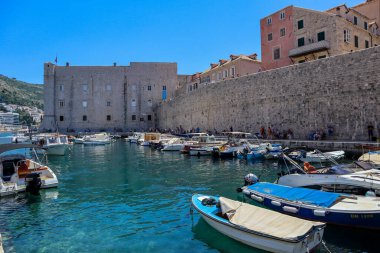 Old harbour in the historic old city of Dubrovnik, Croatia