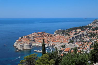 Hırvatistan 'ın eski Dubrovnik kasabasına bakın