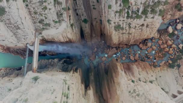 Drone Shot Royal Trail Caminito Del Rey — Wideo stockowe