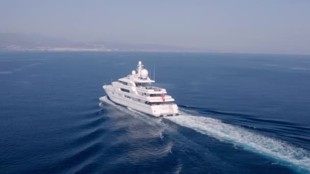 Luxury Cruise Ship Cruising Malaga Andalusia Mediterranean Sea — стоковое видео