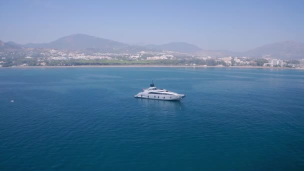 Millionaire Megayacht Coast Andalusia — стоковое видео