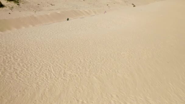 Arena Infinita Duna Valdevaqueros Vuelo Carretera Del Desierto — Vídeos de Stock