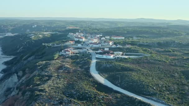 Calm Andalusian Village Waking Sunrise Coastline — Stockvideo
