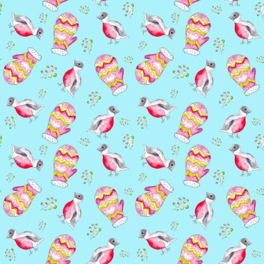 suluboya desensiz ispinozlar ve mavi arka planda eldivenler