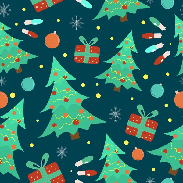 Ambalaj kağıdı için Noel deseni. Noel öğeleri. Vektör