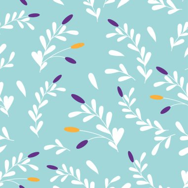 Narin beyaz dalları ve böğürtlenleri olan vektör deseni