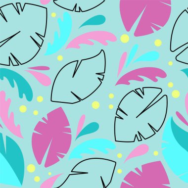 Farklı dalları, yaprakları, meyveleri olan desen