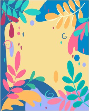 Dallı ve yapraklı çiçek kartı