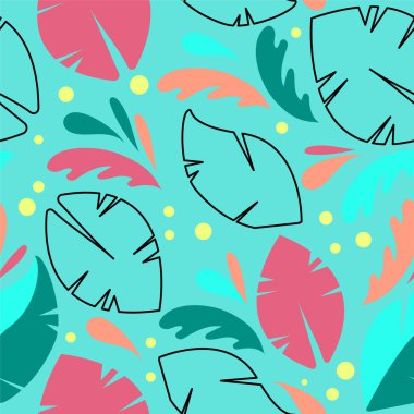 Yaz rengi yaprakları ve çizgileri olan desen