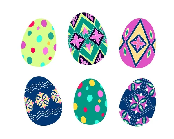Festive Easter Eggs Painted Eggs — Stock Vector