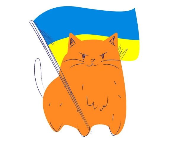 Ukrayna bayraklı Doodle kedisi