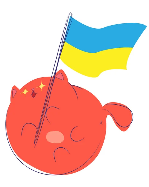 Кітті Українським Прапором — стоковий вектор