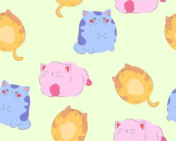 Doodle kedi deseni. Vektör