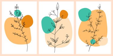 Bitkileri olan moda posterler.