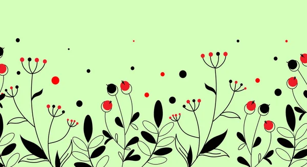 黑红植物的横幅 图库插图