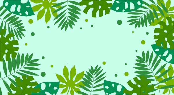 Banner Mit Tropischen Blättern — Stockvektor