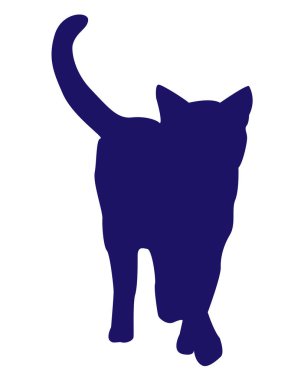 Kediler siyah siluet. Vektör illüstrasyonu