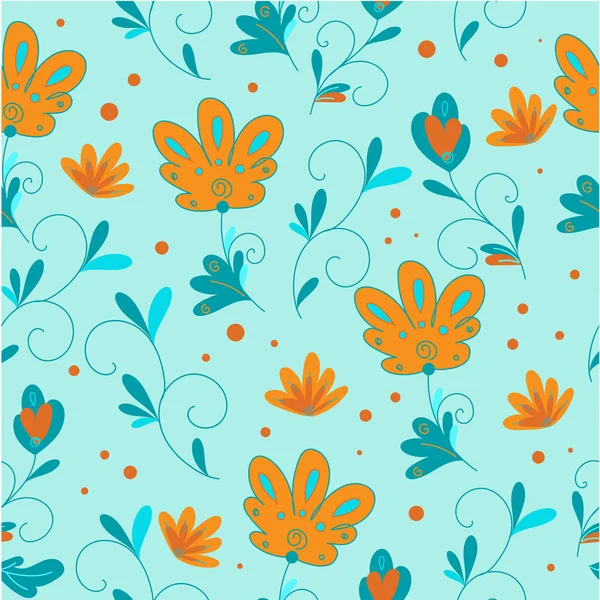 Bright Floral Pattern Vector Art — 스톡 벡터