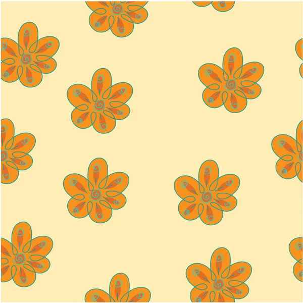 Yellow Pattern Flowers — 스톡 벡터