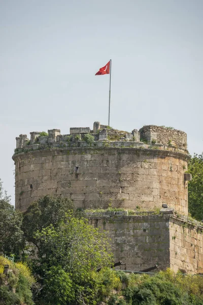 Стара Сторожова Вежа Узбережжі Середземного Моря Анталії Туреччина — стокове фото