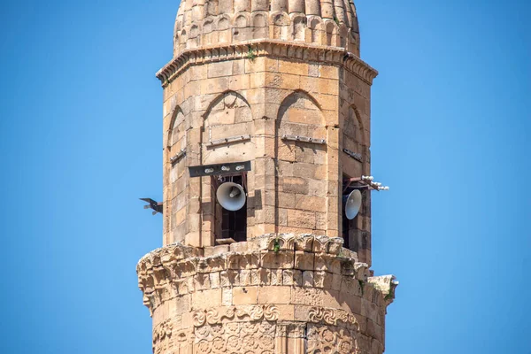 Alto Falantes Cima Minarete Mesquita Muçulmana — Fotografia de Stock