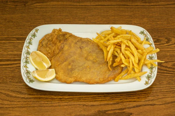 Wiener Schnitzel Schnitzel Vienés Uno Los Platos Más Famosos Cocina — Foto de Stock