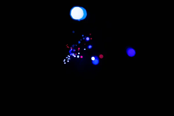 Set Defocused Blue Red Color Light Spots Black Background — Stock Photo, Image