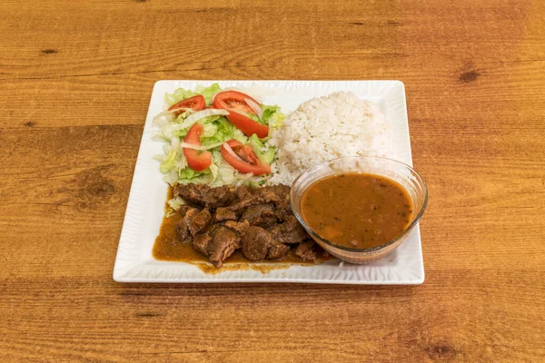 Originaria Cochabamba Consume Todo País Lleva Principalmente Carne Res Arroz — Foto de Stock