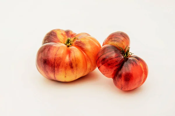 Ripe Pink Tomatoes White Background — Fotografia de Stock