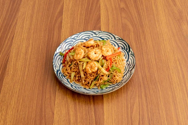 Shrimp Yakisoba Yakisoba Noodles Fried Noodles One Most Popular Dishes — Stockfoto