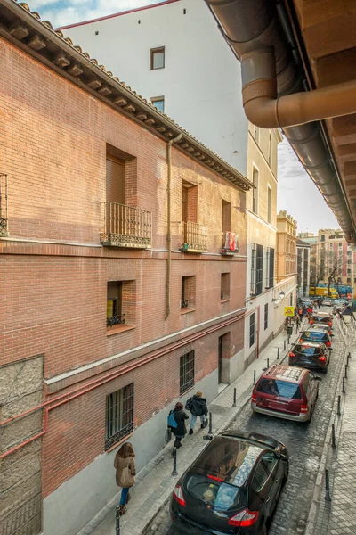 Street Center Madrid Old Buildings Traffic Narrow Streets — Stock Photo, Image